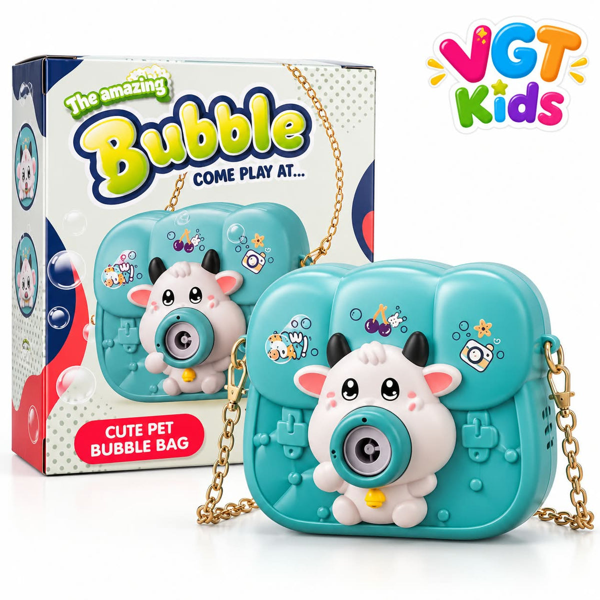 Cute Pet Bubble Bag Portable Bubble Blower Purse with Shoulder Chain