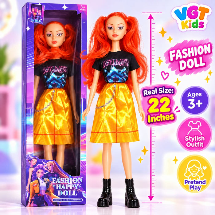 22-Inch Fashion Doll-Stylish Outfit Pretend Play Doll