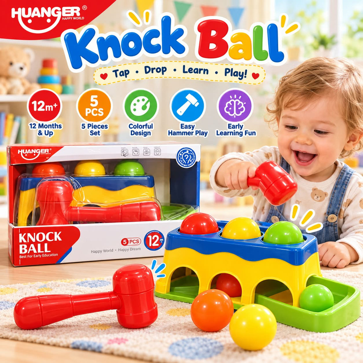 Knock Ball Hammer- 5 Piece Early Learning Set
