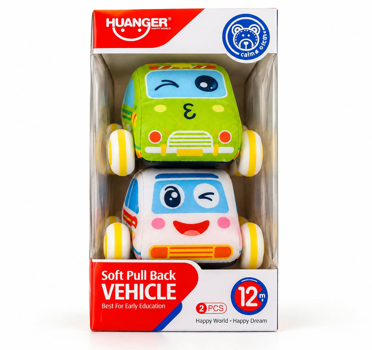 Soft Pull Back Vehicle Set - 2 Cute Toy Cars
