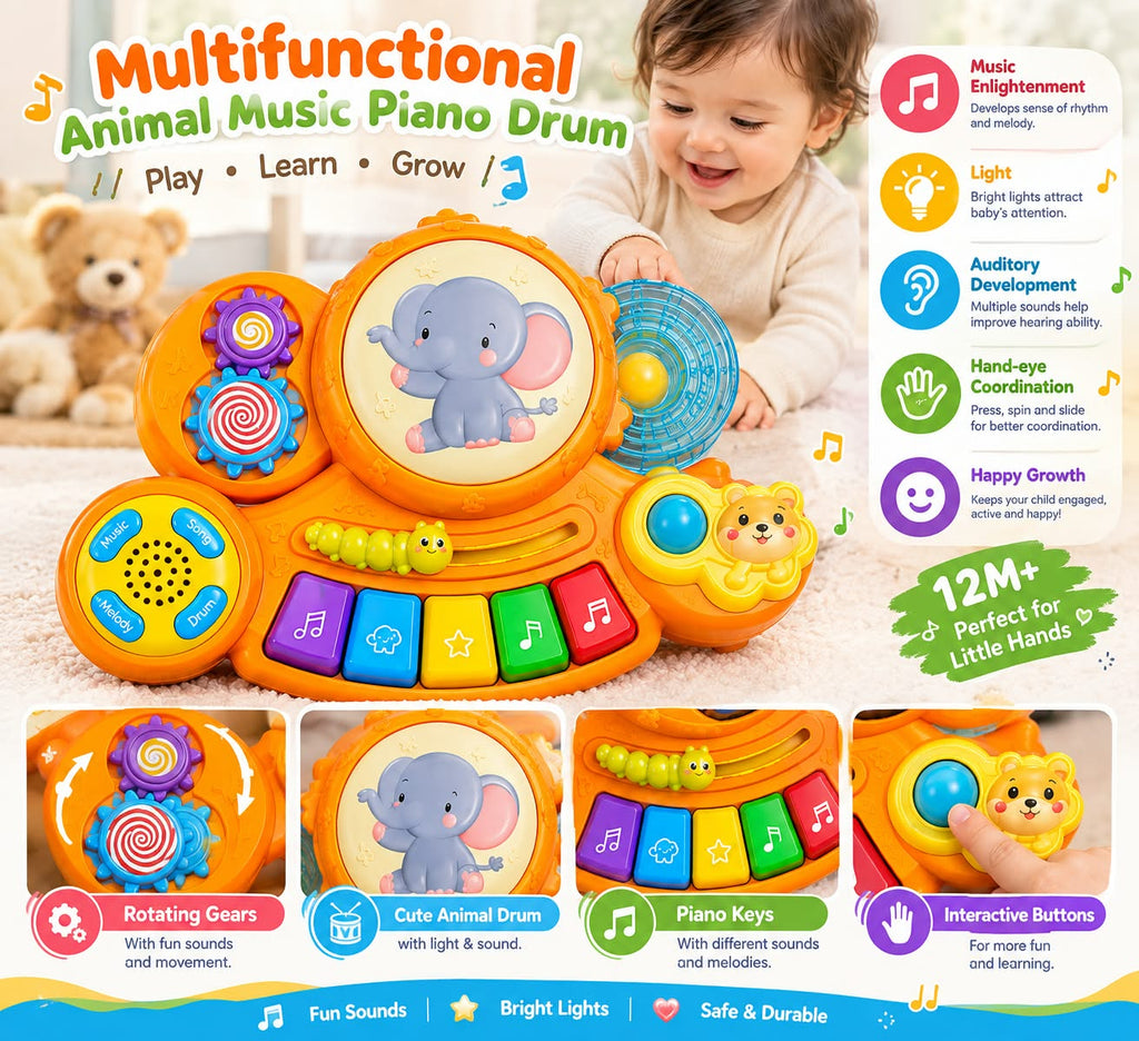 Multi Functional Animal Music Piano Drum