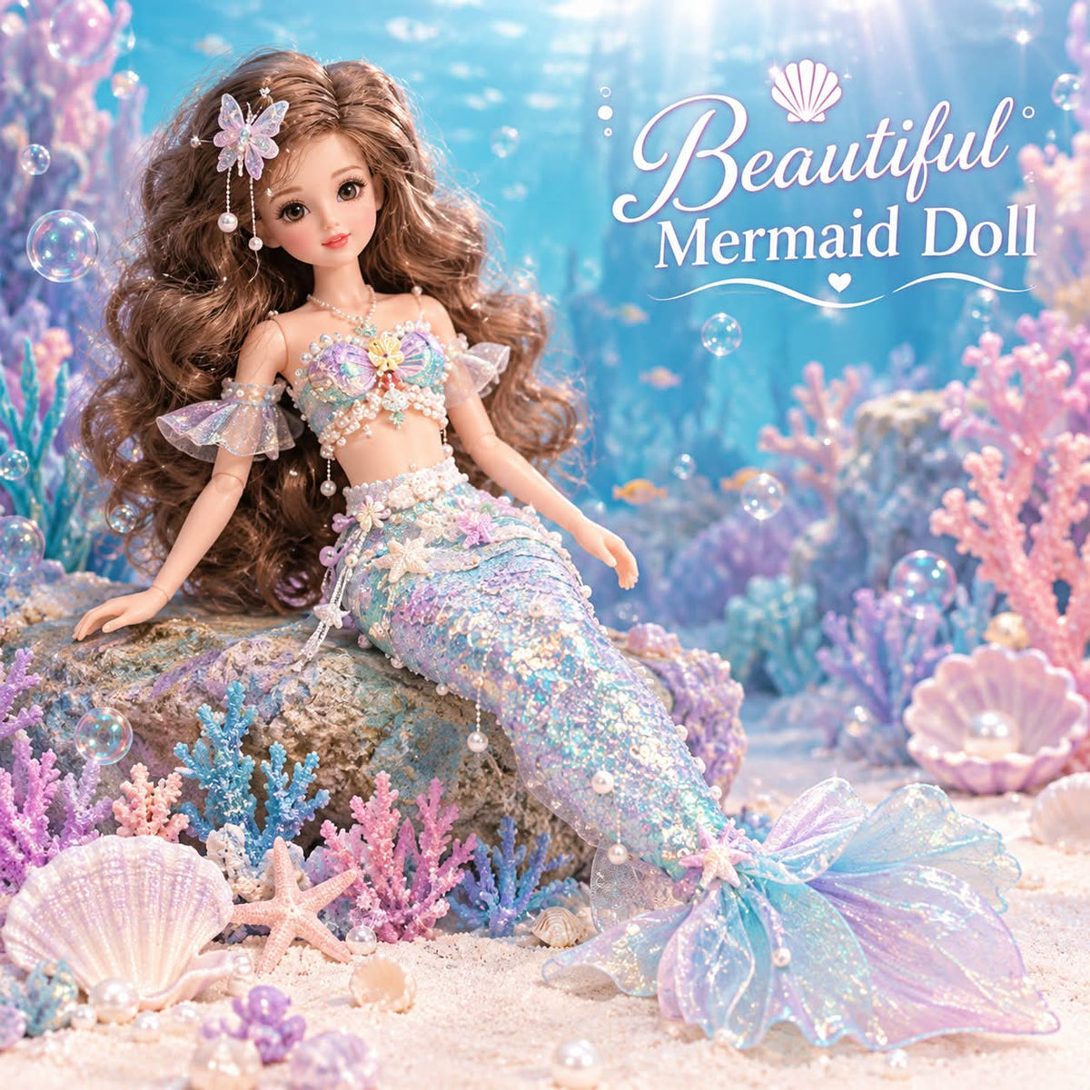Mermaid Fashion Dress-up Doll Set