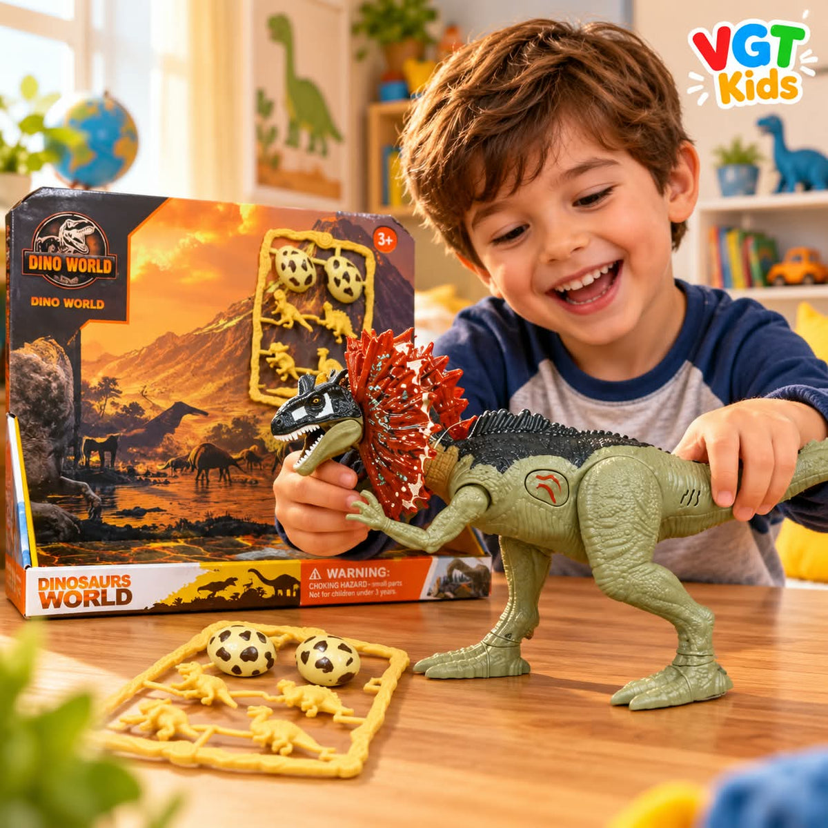 Dino World Dinosaur Large Dinosaur Figure with Eggs & Music