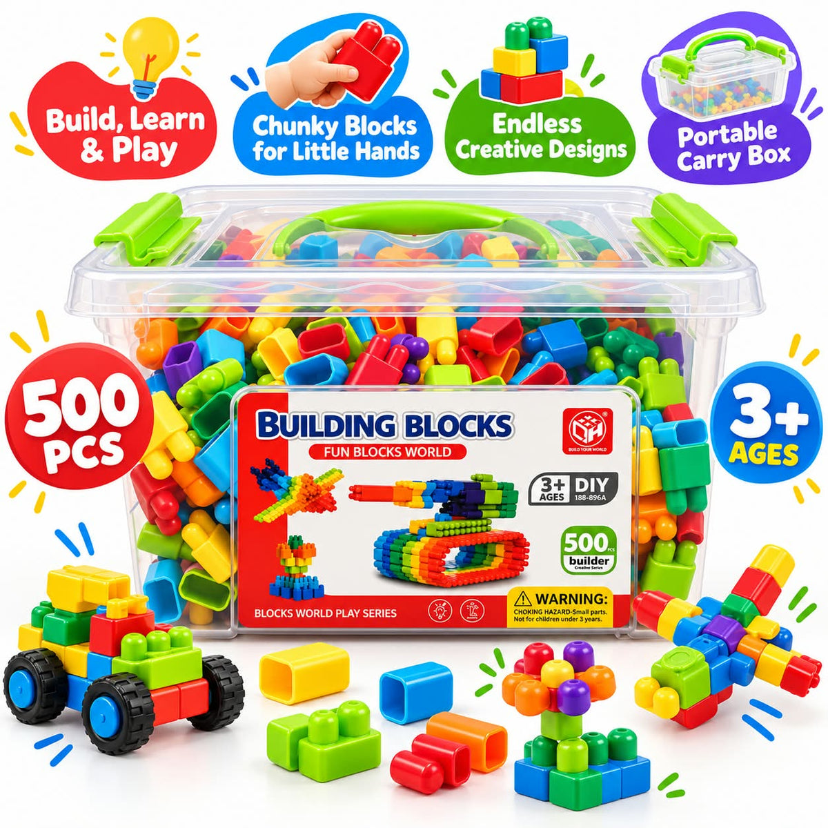 500 Pcs Building Blocks Set – Creative Learning