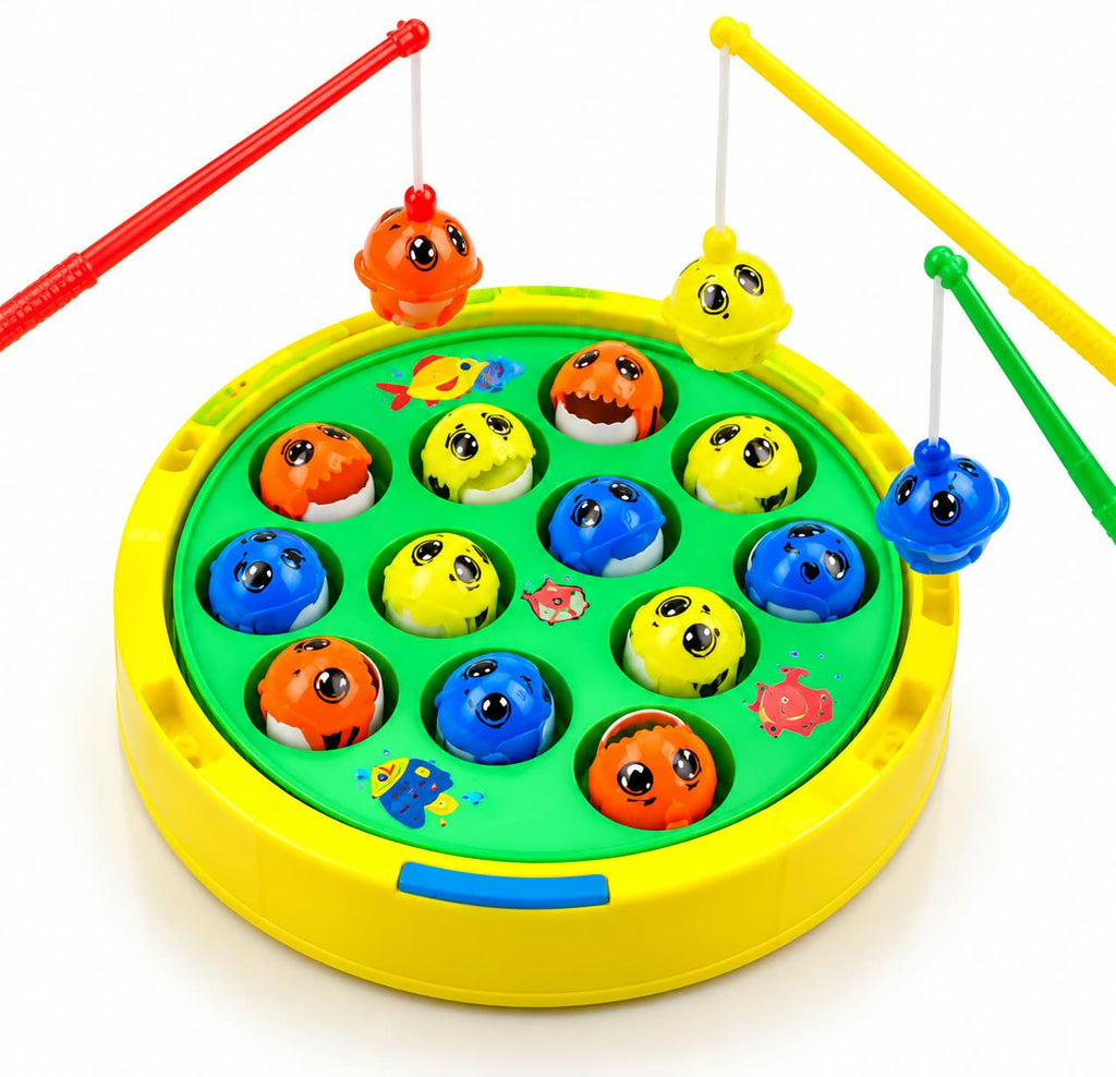Fishing Game Rotating Fish Catching Toy with Fishing Rods