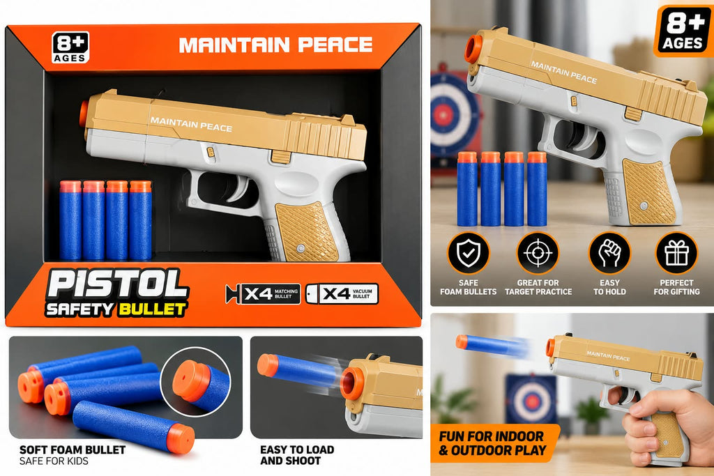 Soft Foam Bullet Toy Pistol Safety Dart Blaster Set