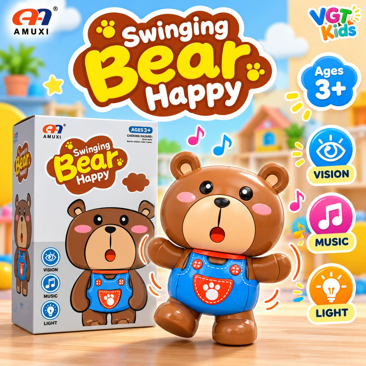Swinging Bear Music, Light & Dancing Bear Toy