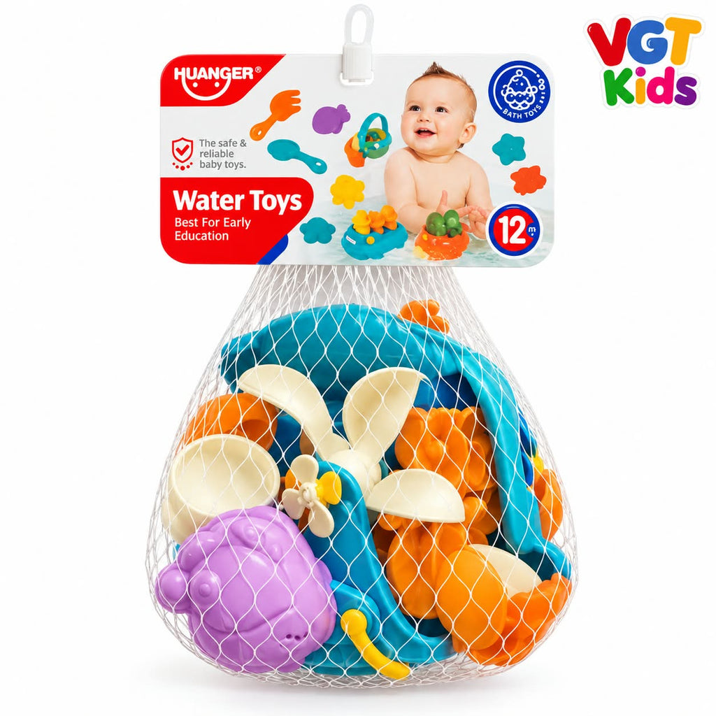 Baby Bath Water Colorful Scoop, Pour & Spinner Play Set