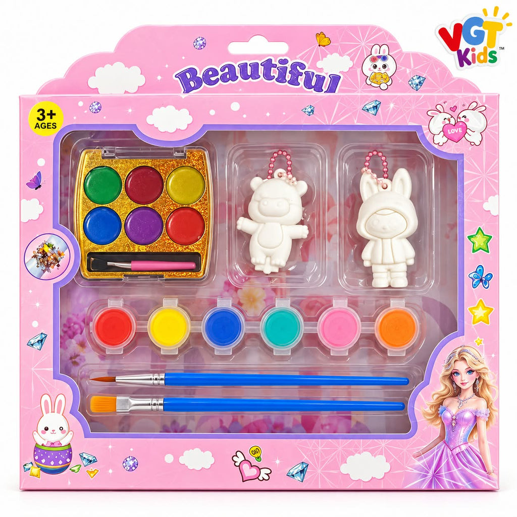 DIY Paint Craft Set for Kids 6 Paint Pots & Brushes