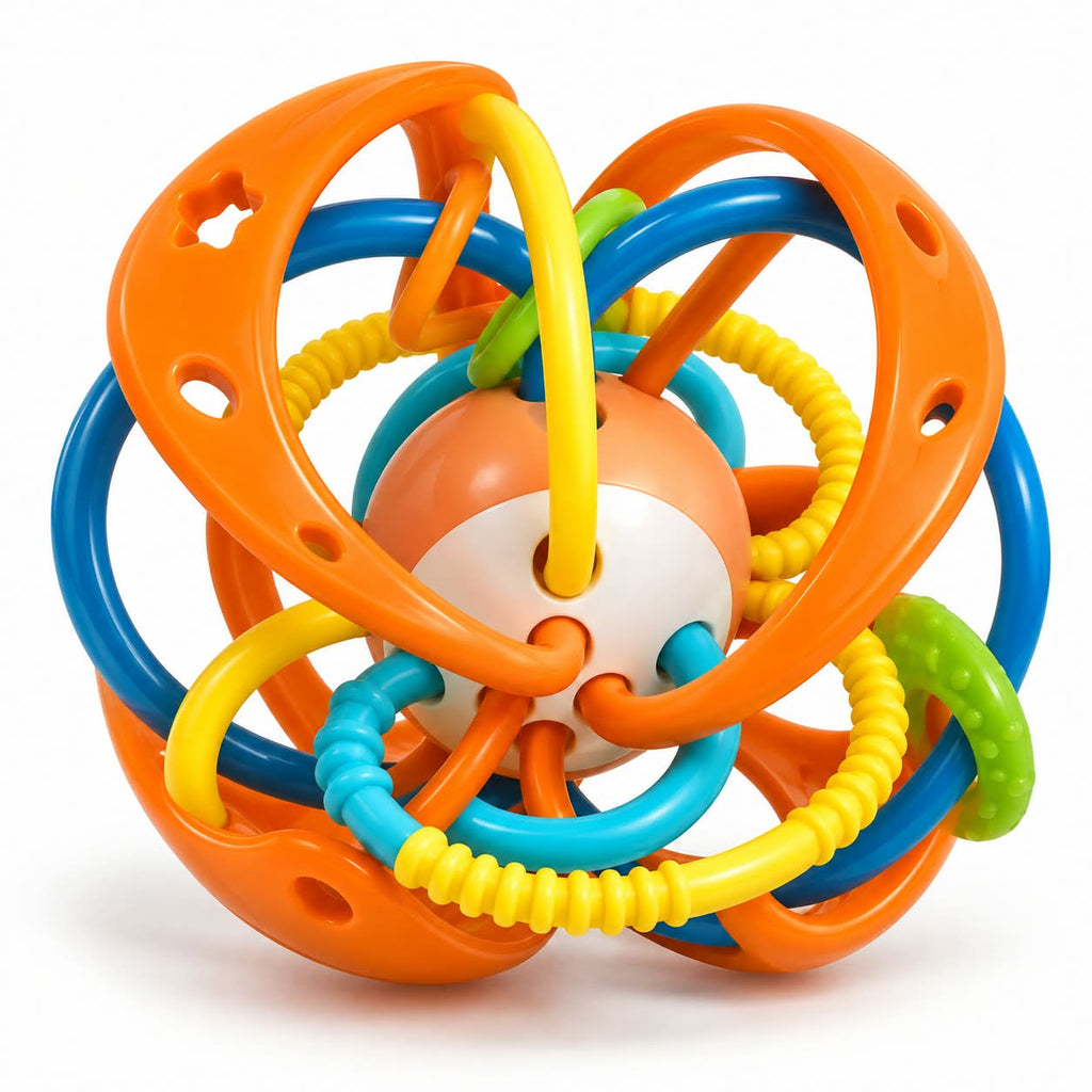 Baby Teether Rattle Ball- Easy Grip Sensory Toy