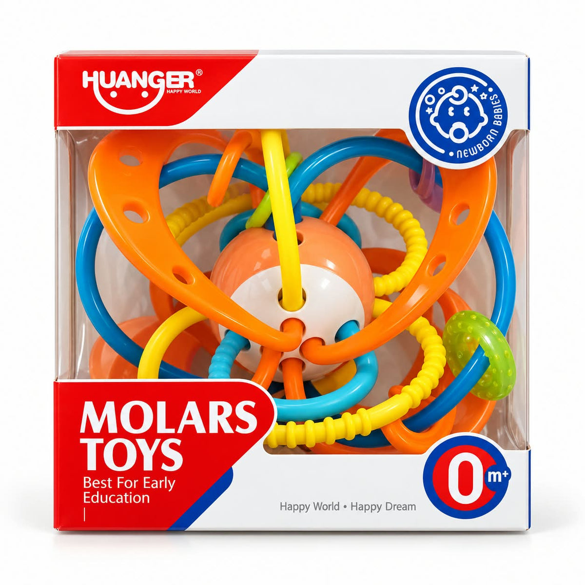 Baby Teether Rattle Ball- Easy Grip Sensory Toy
