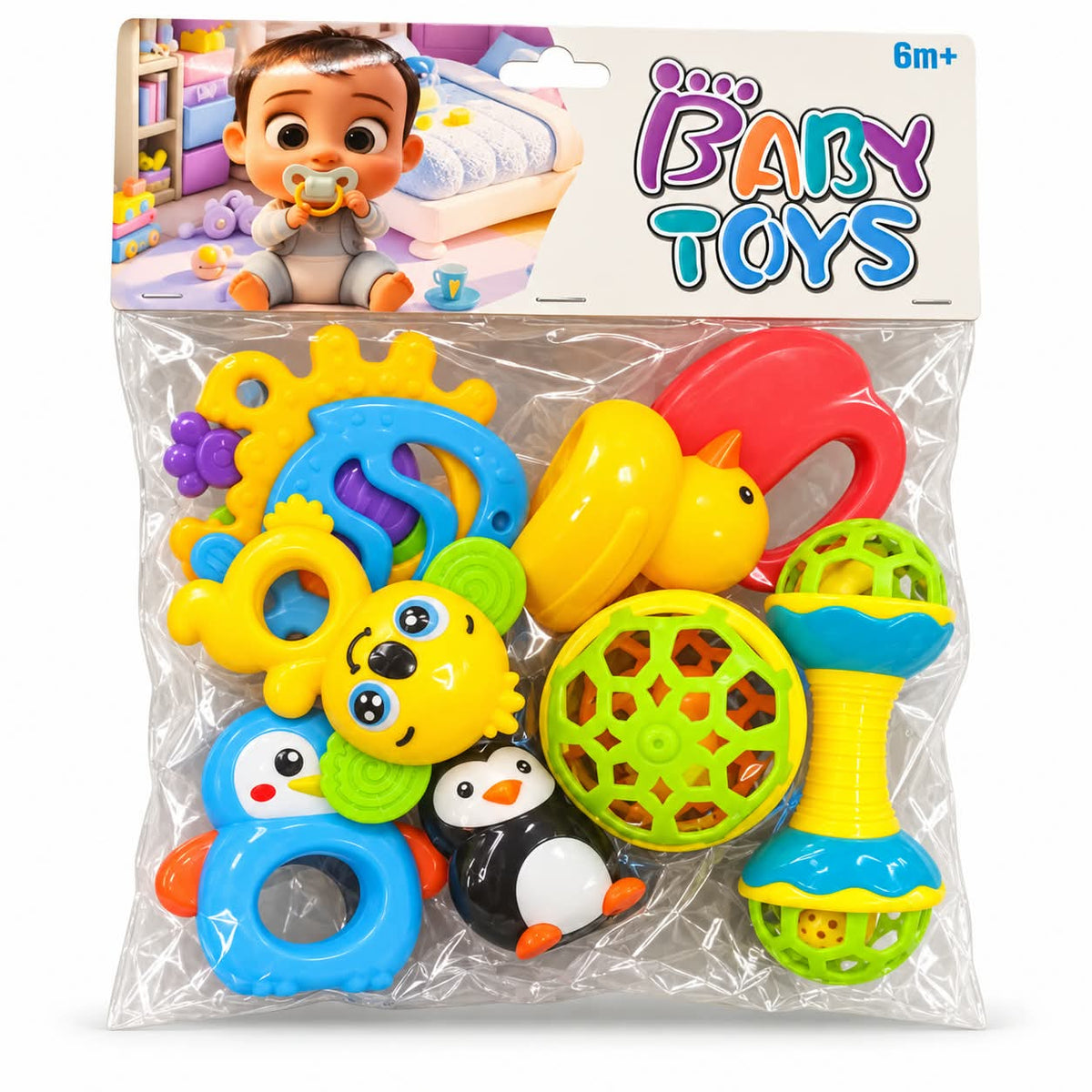 Baby Rattle & Teether 10 Pcs Set