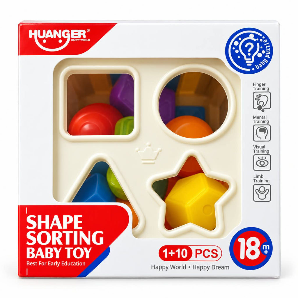 Shape Sorting Baby Toy – 10 Colorful Learning Shapes