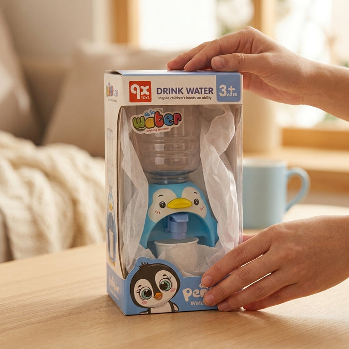 Penguin Water Dispenser Play Set — Toy Drinking Fountain