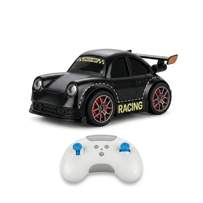 Dream Racing Mini RC Race Car — Black Coupe with Rear Spoiler