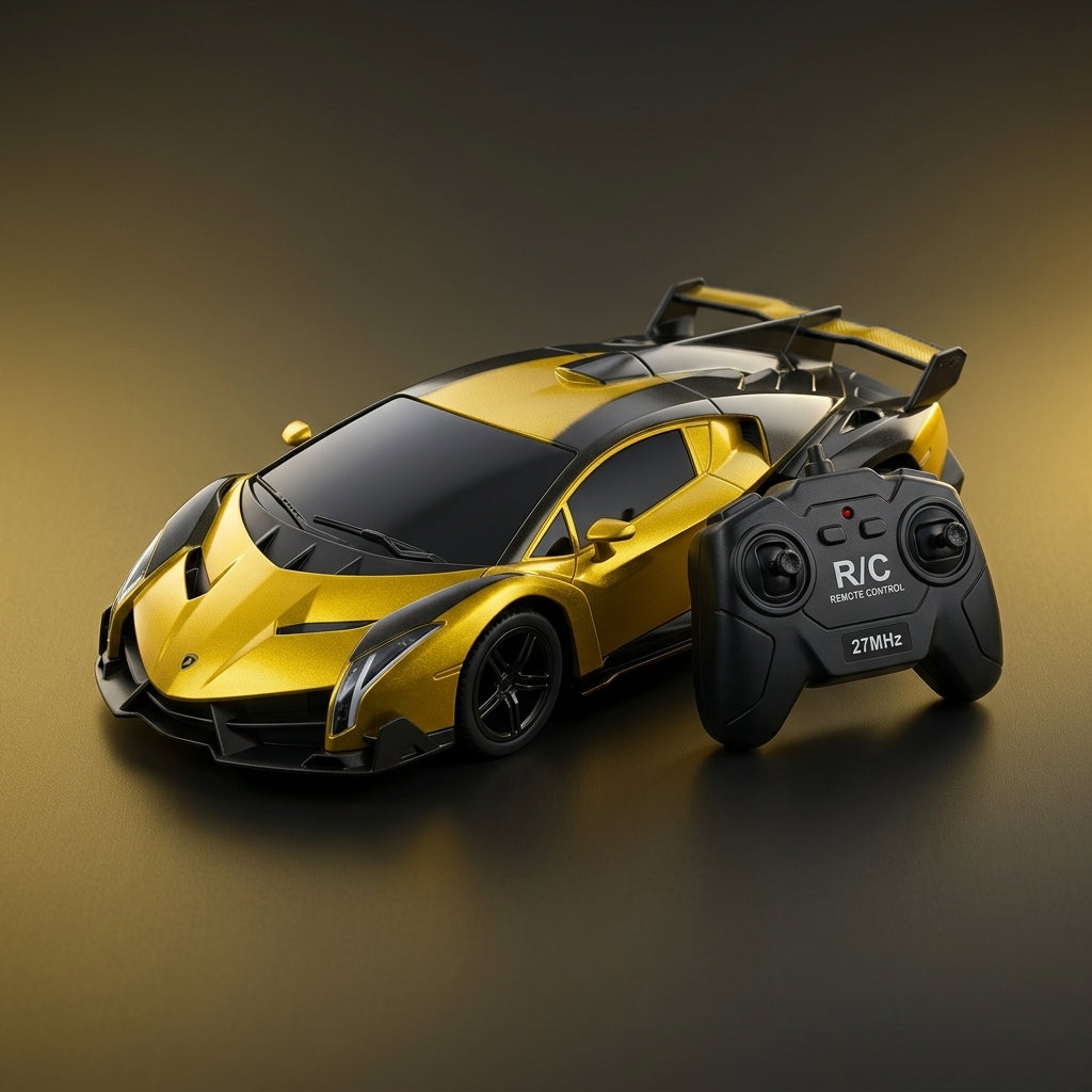 Metallic gold remote control supercar with 27MHz controller