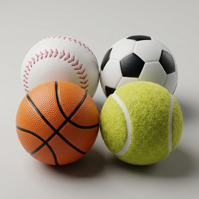 Mini Sports Ball Set — 4 Soft Foam Balls (Football, Basketball, Baseball, Tennis)