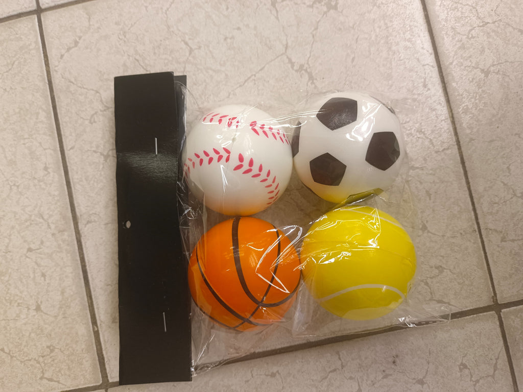 Soft sports ball four-pack, packaging reference photo