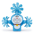 Blue cat character toy with three spinning propeller fans on white background